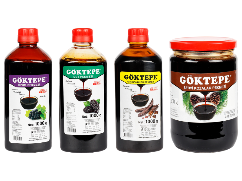 Göktepe%204’lü%20Pekmez%20Seti(Üzüm-Dut-Keçi%20Boynuzu-Kozalak)