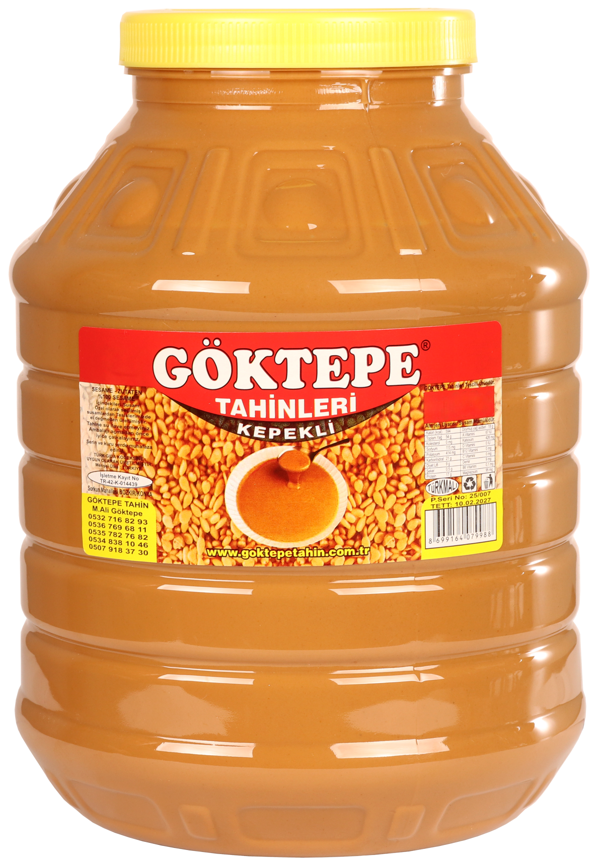Göktepe%20Kepekli%20Bozkır%20Tahini%20Plastik%20Kutu%205%20Kg%20Net:4855g