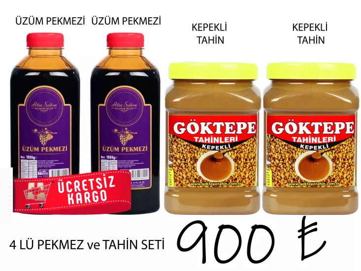 4 lü Pekmez ve Kepekli Tahin Seti