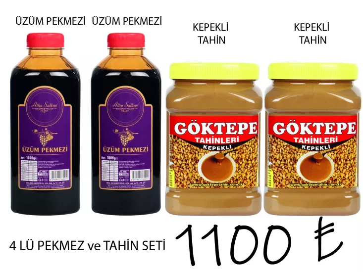 4 lü Pekmez ve Kepekli Tahin Seti