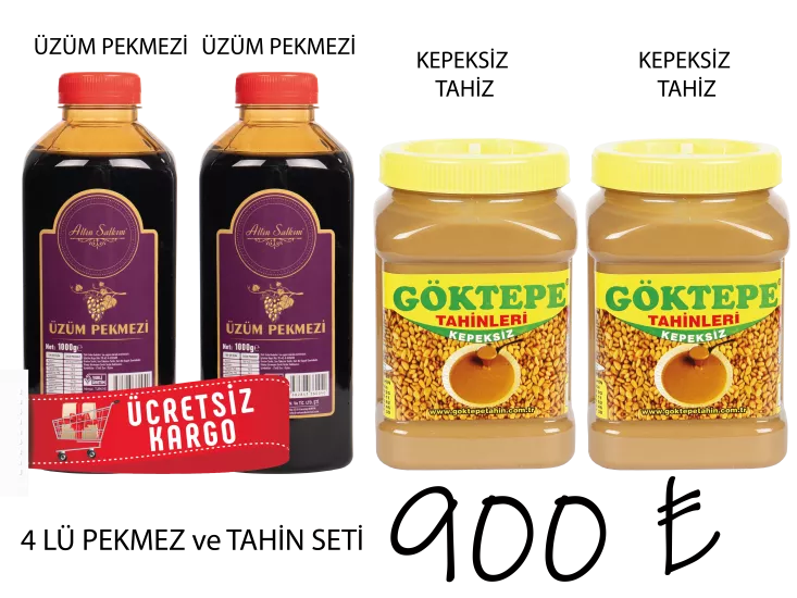 4 lü Pekmez ve Kepeksiz Tahin Seti
