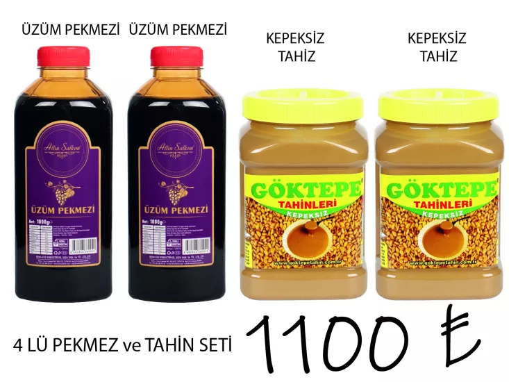4 lü Pekmez ve Kepeksiz Tahin Seti